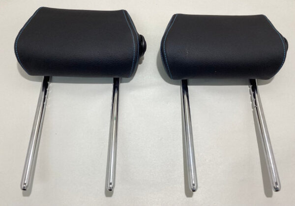 2016-2021 F87 BMW M2 Dakota Black Leather Rear Seat Headrests / Blue Stitching / B2008