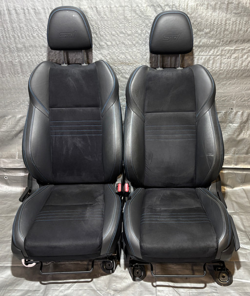 2015-2018 Subaru WRX STI Series Blue Black Suede Seats w/ Blue Stitching / 62K SS018
