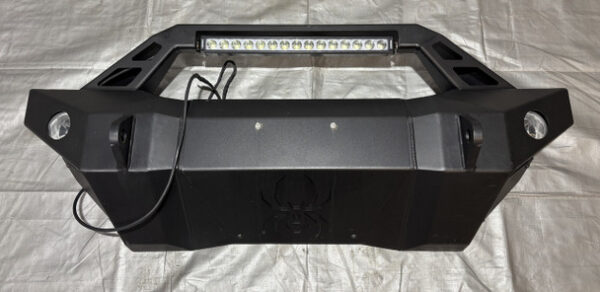IMG_7378__00444 2020-2024 Jeep Gladiator Black Widow Steel Front Bumper Beam w/ 20" Light Bar / JT003